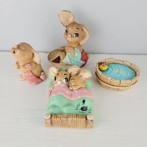 Pendelfin Collectors Stonecraft Bunny Figurine Set